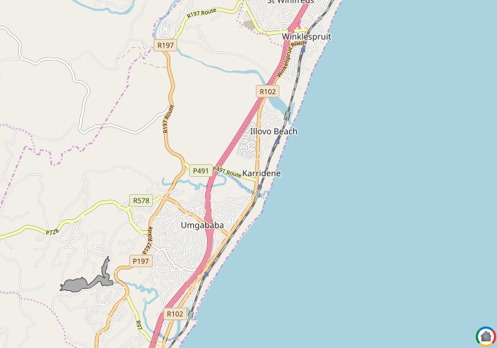Map location of Karridene